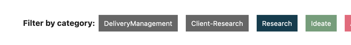 Current state screenshot - some labels in a web UI, "DeliveryManagement", "Client-Research"