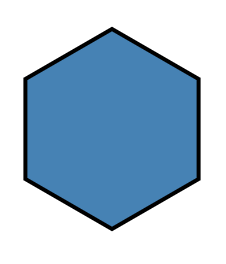 Single hexagon with flat edge vertical